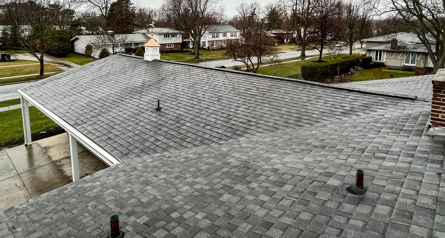 Residential shingle roof installation in Amherst, NY