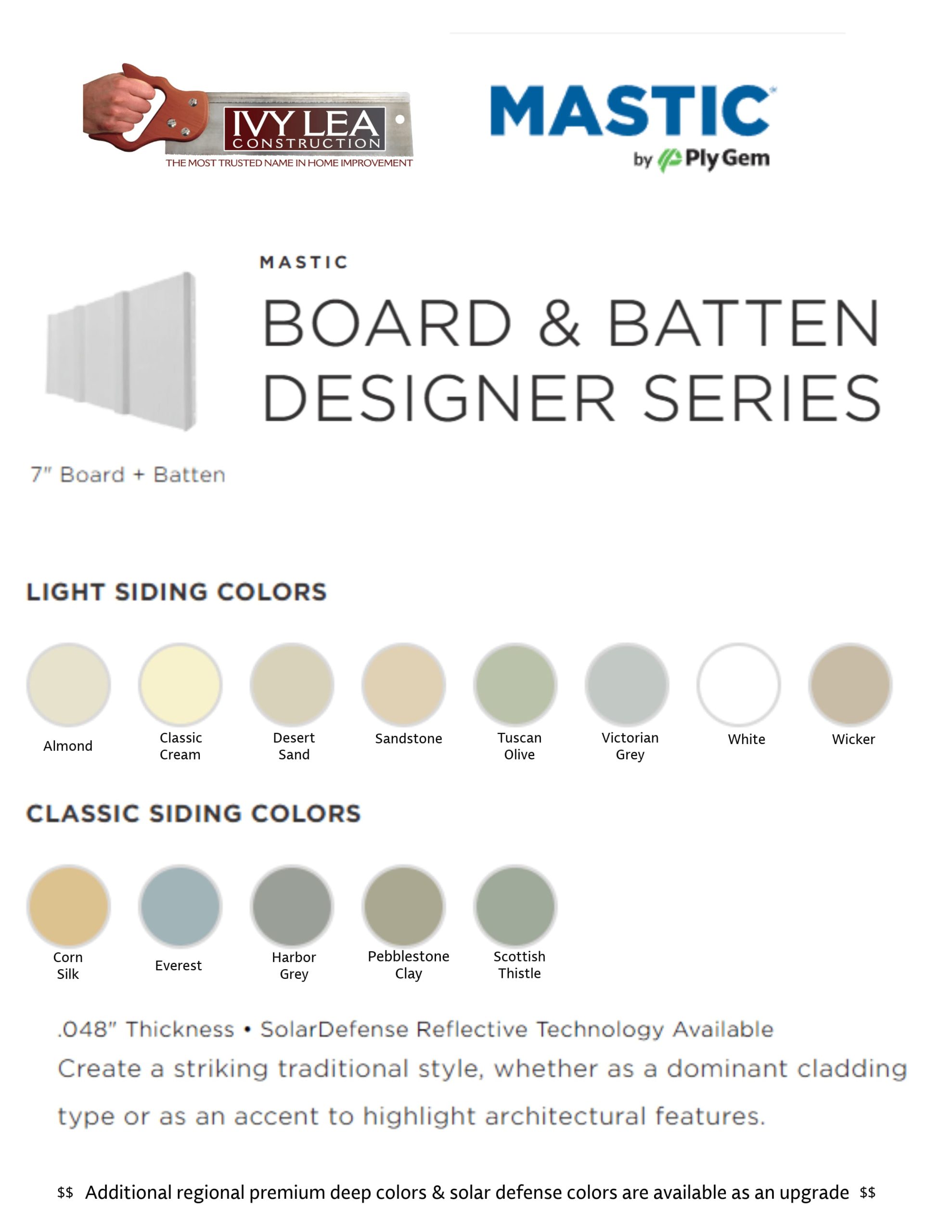 Mastic Siding Options